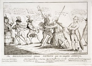 La riconciliazione tra Britannia e sua figlia America, pub. da W. Richardson, 11 maggio 1782